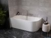 The North Bath Calia wanna wolnostojąca przyścienna lewa 150x75cm + syfon Klik-klak 6845-1501L